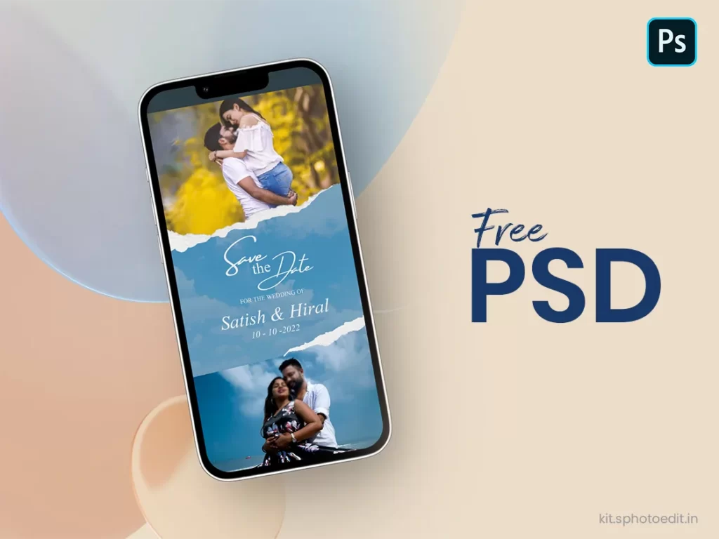 Free PSD File for Save the date wedding